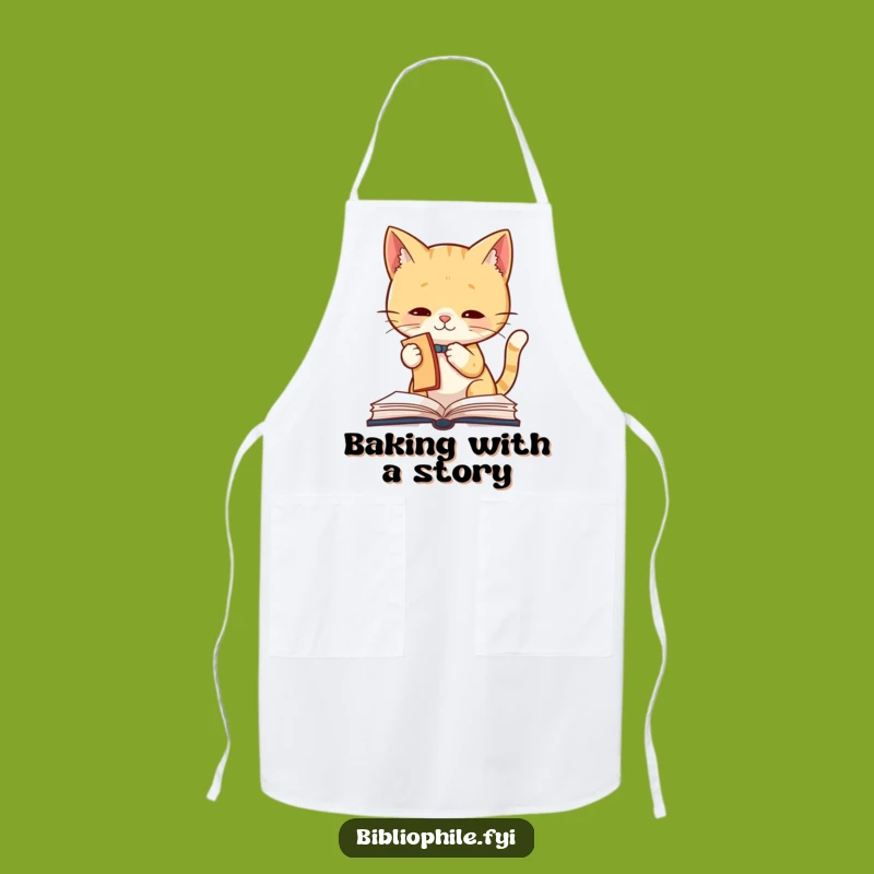 Funny Cat Bookmark Bandit Apron: Cook and Read with Hilarious Flair