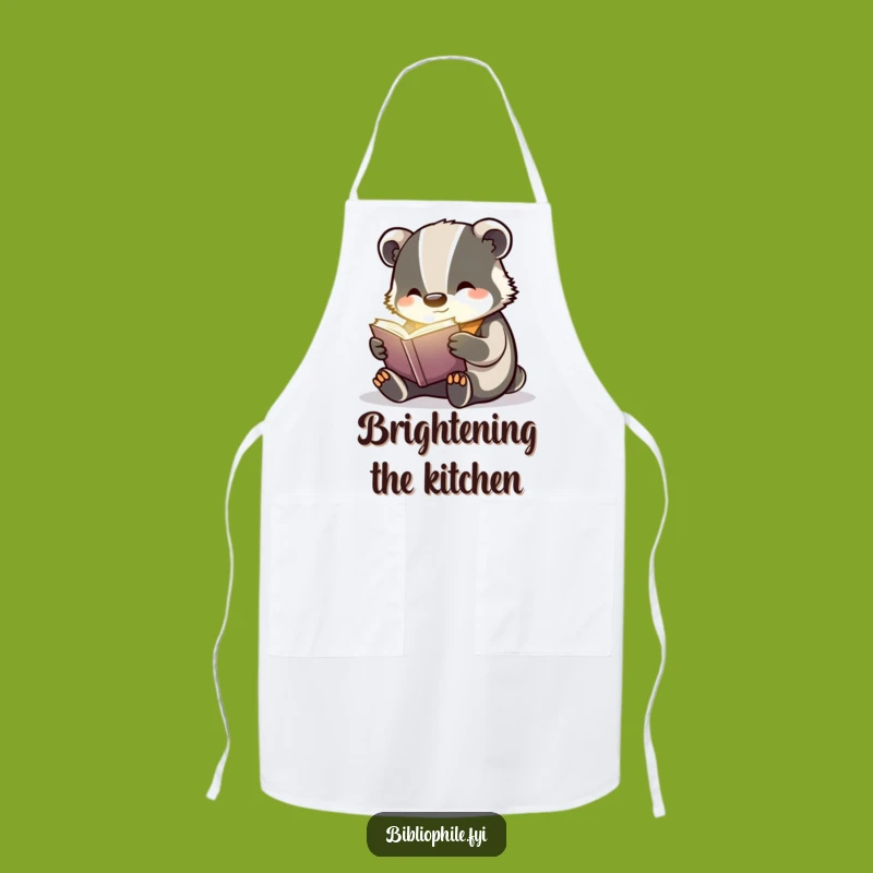 Funny Badger Reading Apron: Cook Up Magical Dishes with Charm