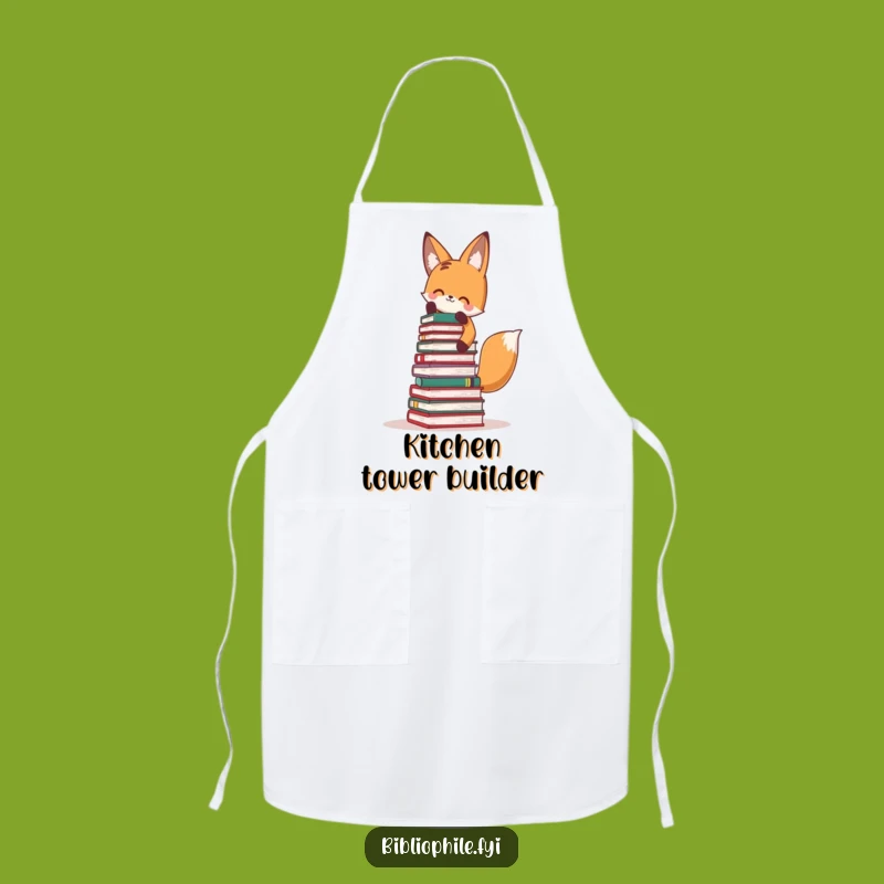 Funny Fox Book Tower Apron: Cook and Read with Hilarious Kitchen Style