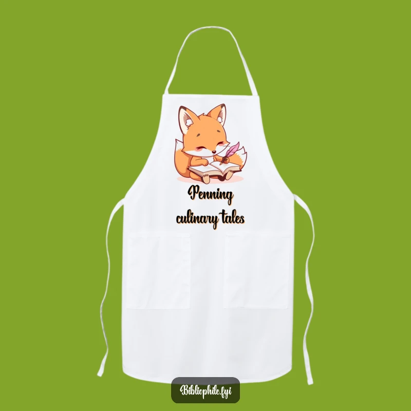 Funny Kawaii Fox Writer Apron: Protect Your Clothes in Style