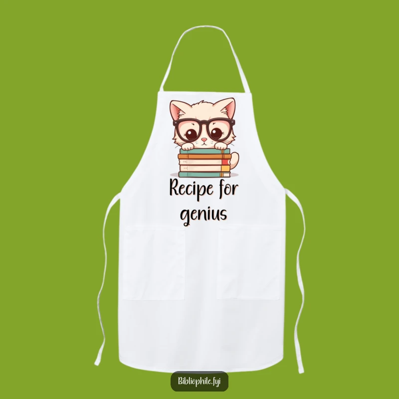 Funny Kitchen Kitten Apron: Kawaii Glasses Novel Chef Gift