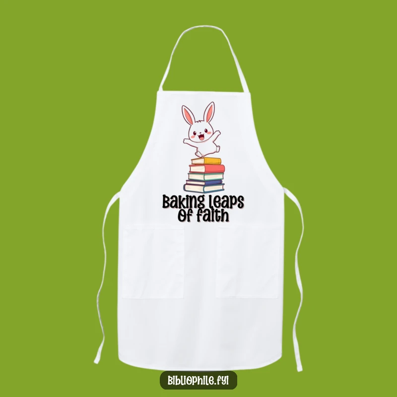 Funny Rabbit Chef Apron - Enthusiastic Leaping Reader