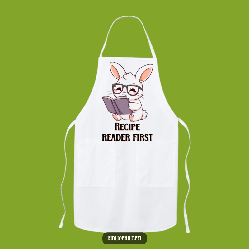 Funny Rabbit Reading Glasses Apron: Cook and Read with Literary Kitchen Style