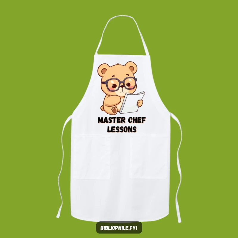 Funny Bear Chef Apron: Focused Cook, Scholarly Funny Gift for Kitchen