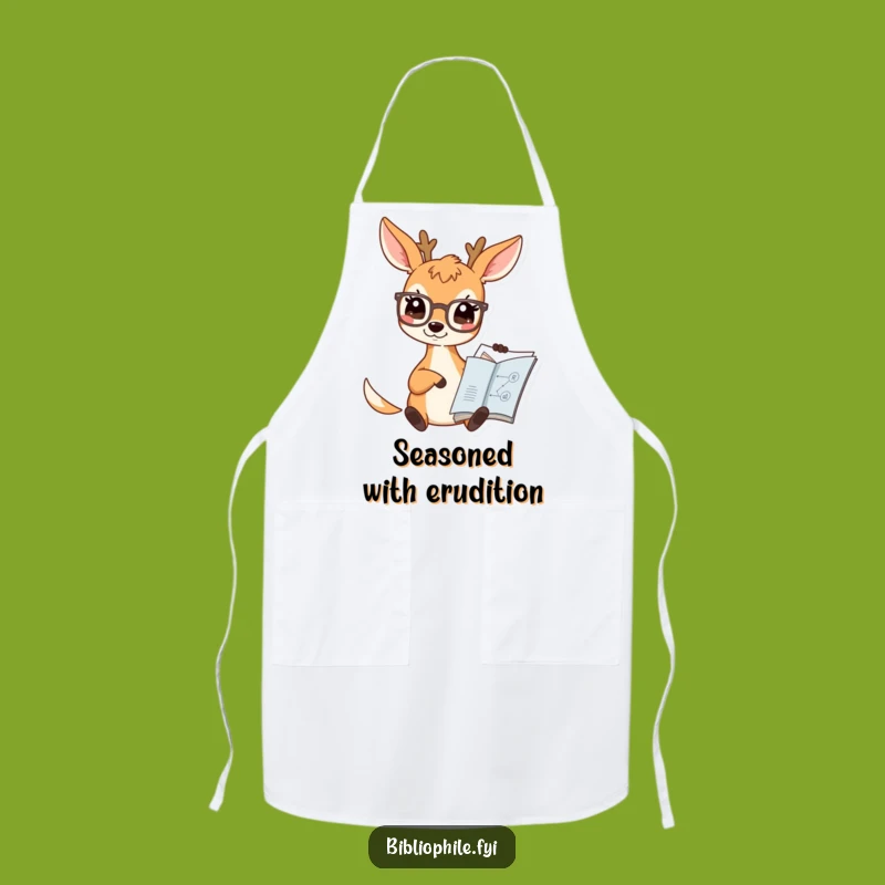 Funny Deer Scholar Apron: Cook with Intellect and Humor