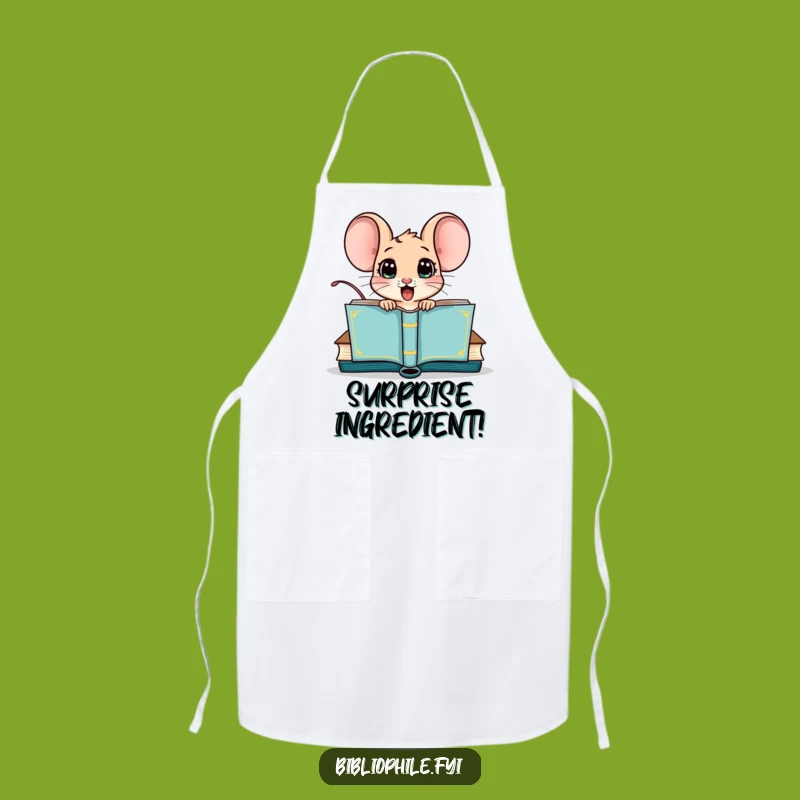 Funny Mouse Book Cover Apron - Kitchen Fun for Literary Chefs