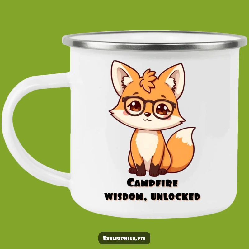 Funny Scholarly Fox Camping Mug: Adventure and Intellect in Every Sip