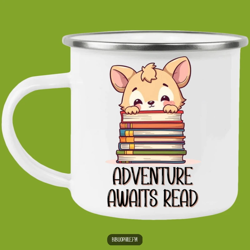 Funny Animal Curious Books Camping Mug - Adventure Fuel for Thinkers
