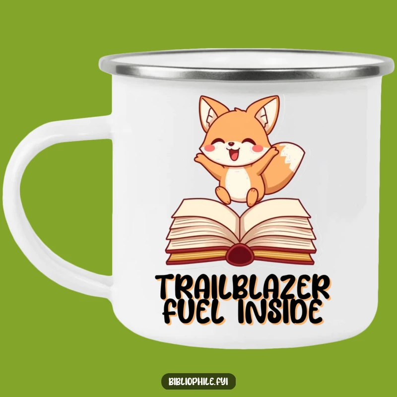 Funny Fox Enamel Camping Mug - Adventure Ready