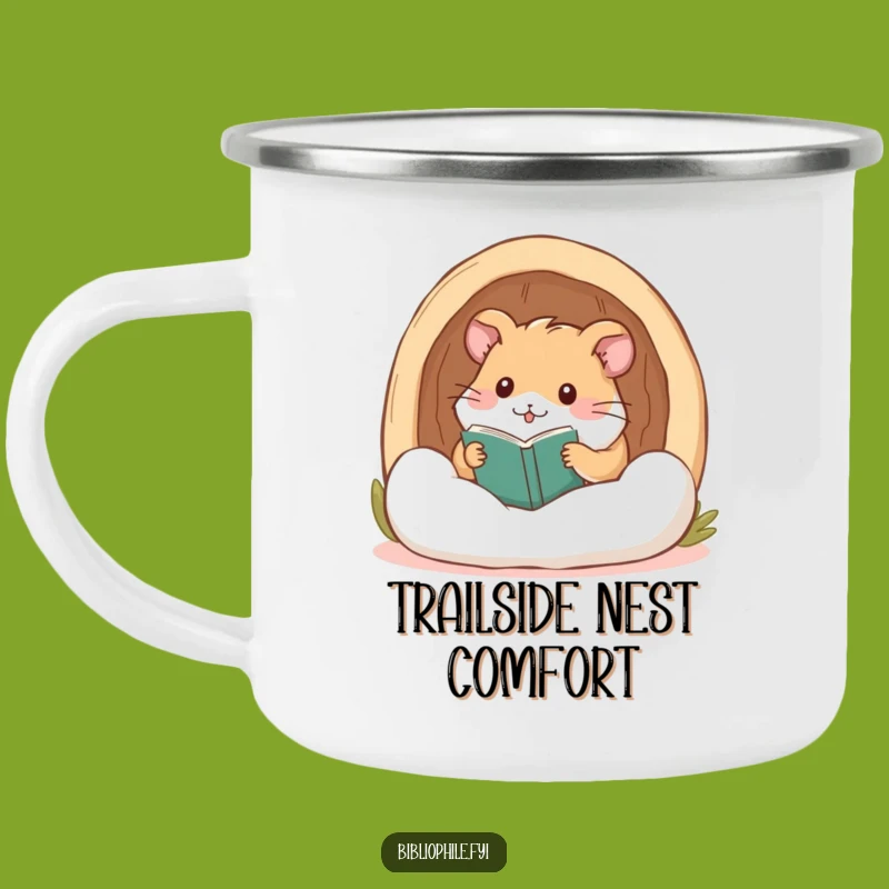 Funny Hamster Reading Camping Mug: Cozy Sips on the Go
