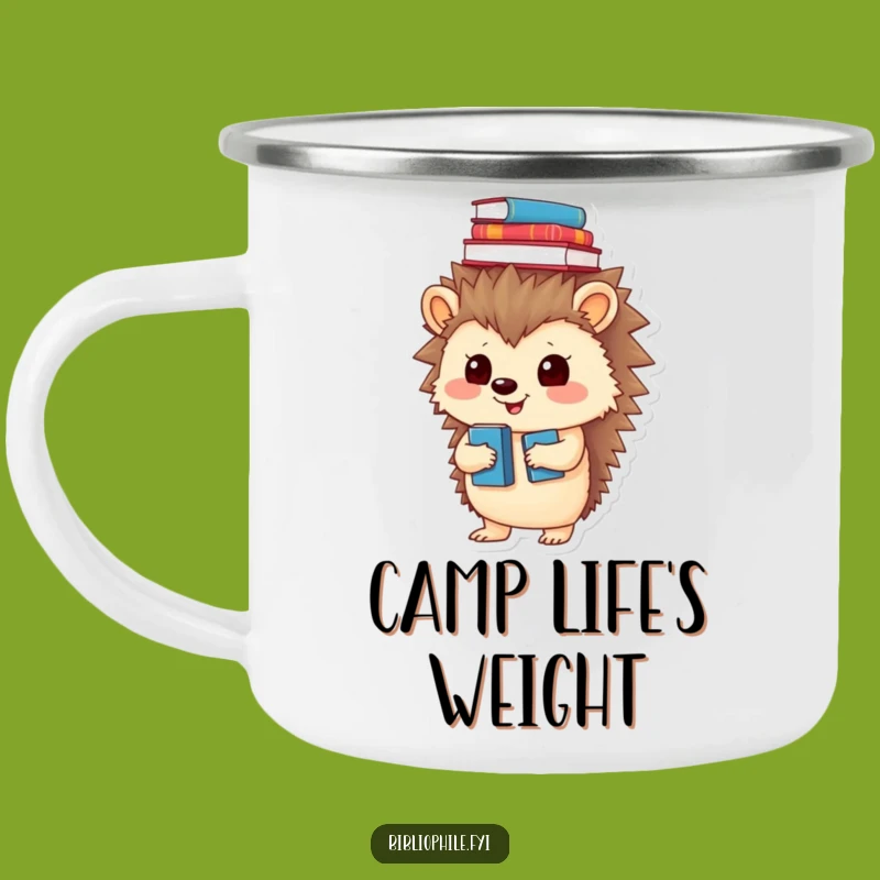 Funny Hedgehog Camping Mug, a Hilarious Companion for Bookish Adventures