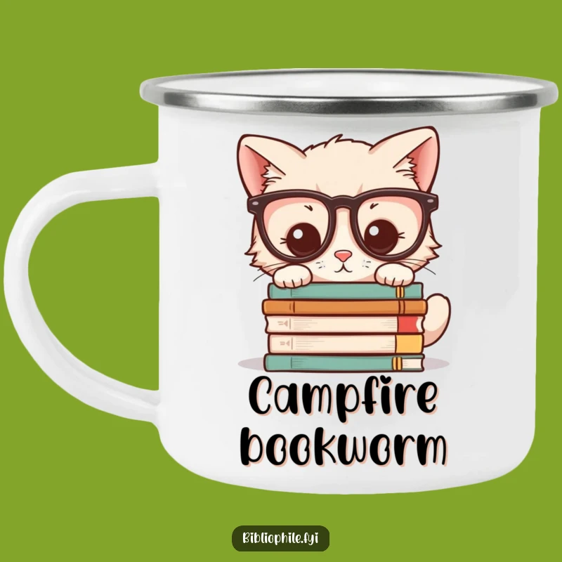 Funny Kitten Camping Mug: Kawaii Glasses Novel Outdoor Gift