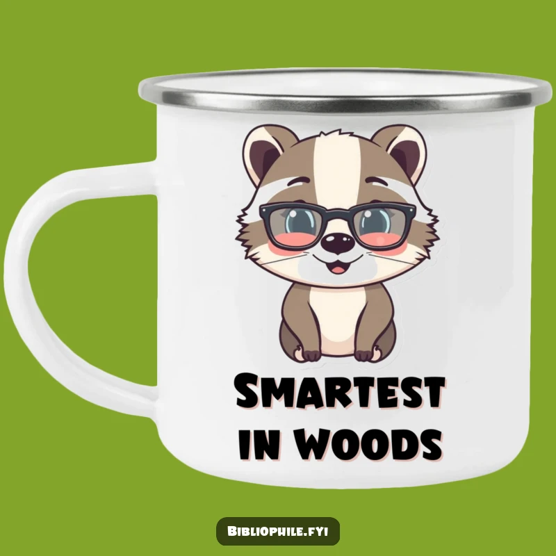 Funny Badger Reading Glasses Camping Mug - Adventure Ready Bookworm Gear
