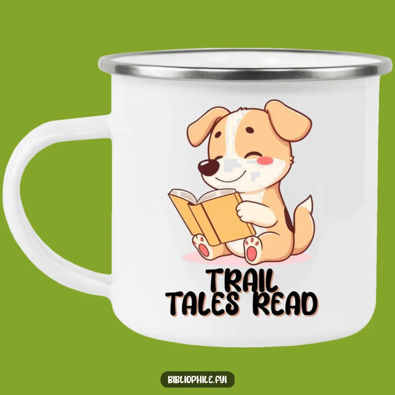 Funny Dog Adventure Mug - Excited Reader Camp Companion