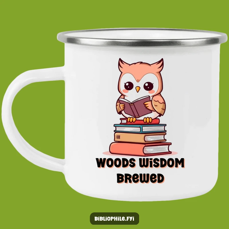 Funny Owl Enamel Camping Mug - Rugged Literary Gift