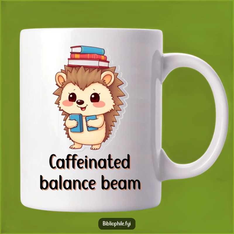 Funny Hedgehog Bookworm Mug, a Hilarious Gift for Smarty Pants Readers