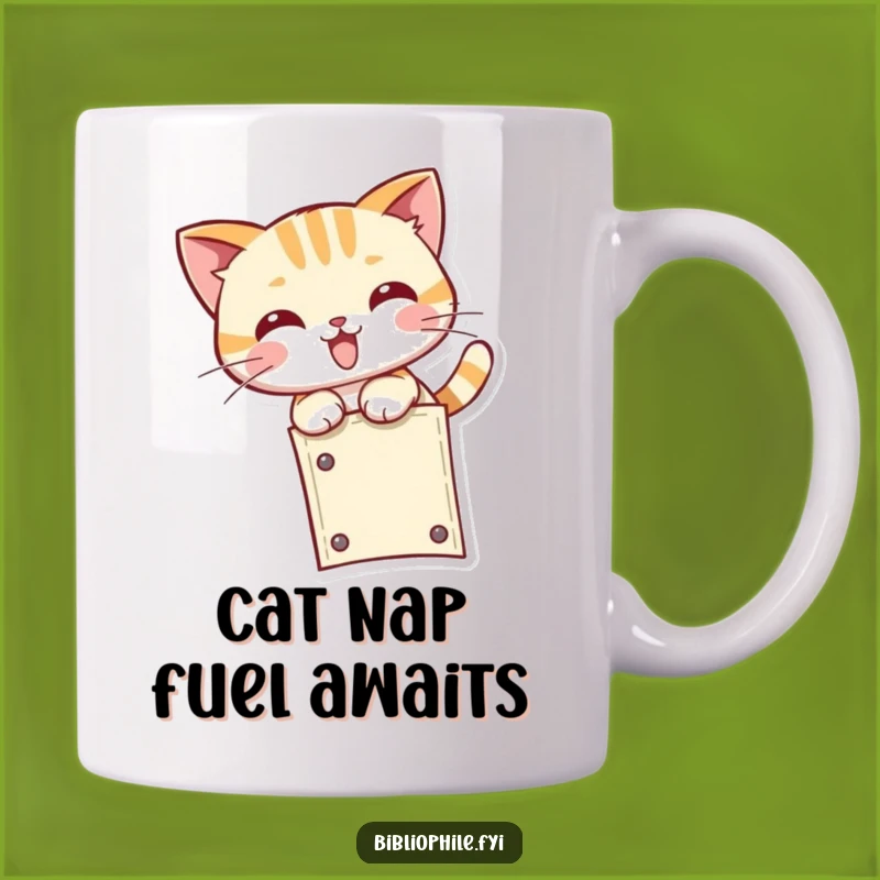 Funny Kawaii Cat Bookmark Pounce Mug - The Purrfectly Playful Reading Gift