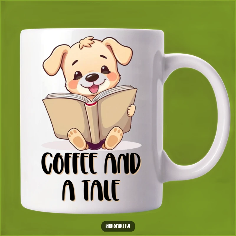 Funny Puppy Reading Mug: Enthusiastic Giant Book Reader Gift for Dog Lovers