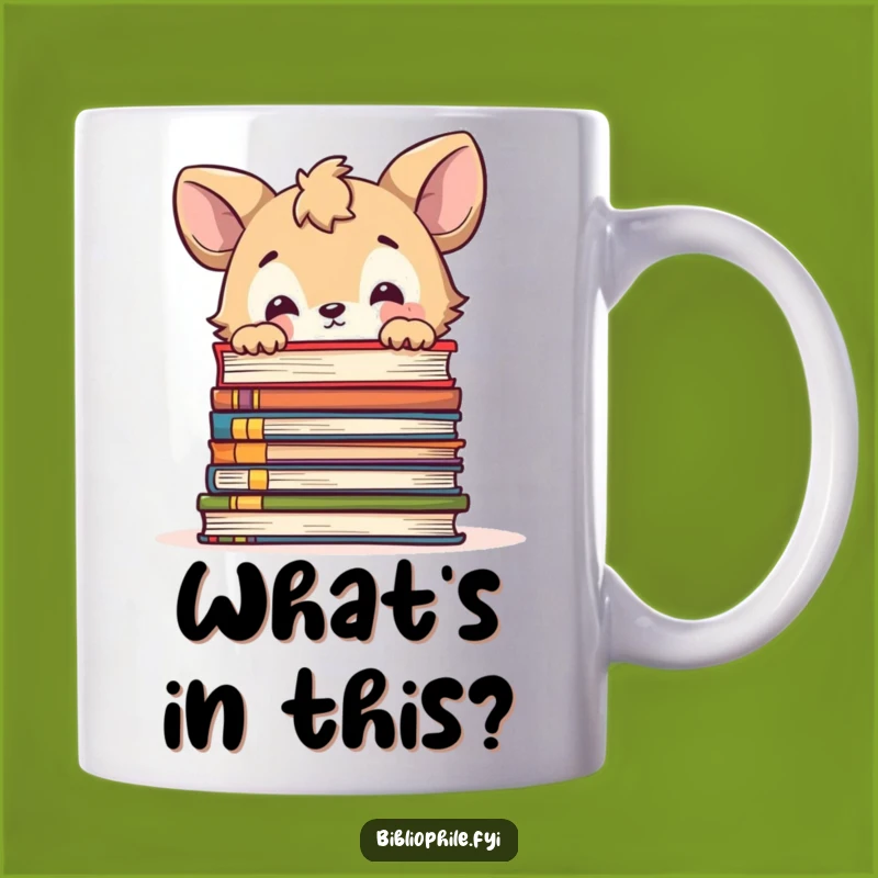 Funny Animal Curious Books Mug - Intriguing Gift for Bookworms