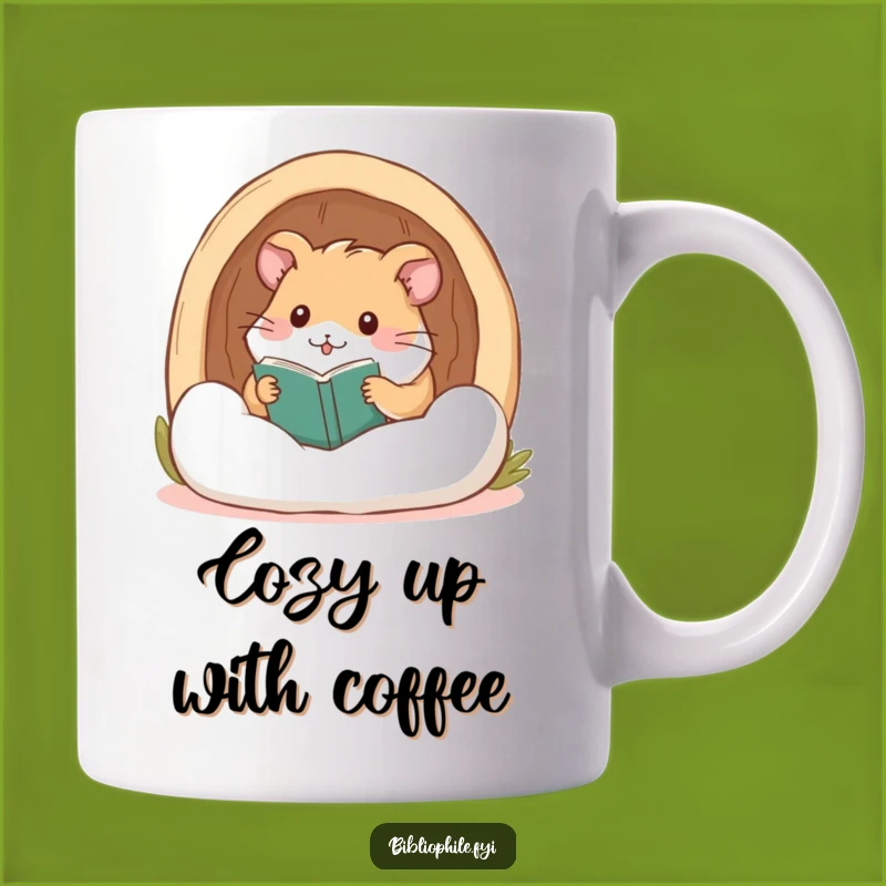 Funny Hamster Reading Mug: Cozy Gift for Book Lovers and Cozy Friends