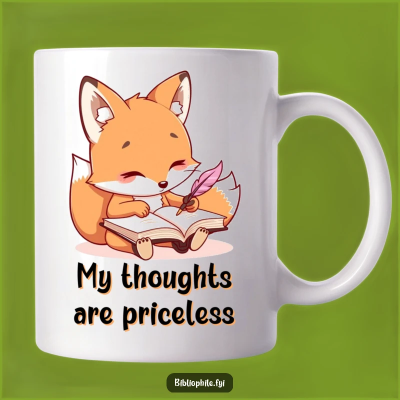 Funny Kawaii Fox Writer Mug: A Hilarious Gift for Journaling Enthusiasts