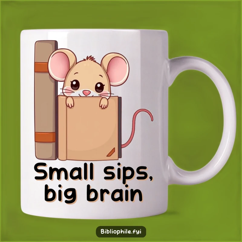 Funny Kawaii Mouse Encyclopedia Mug - Peek into Knowledge with Humor