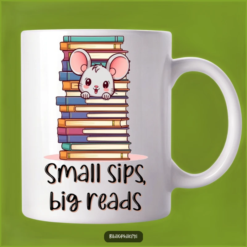 Funny Mouse Book Nook Mug - Hidden Reader Gift