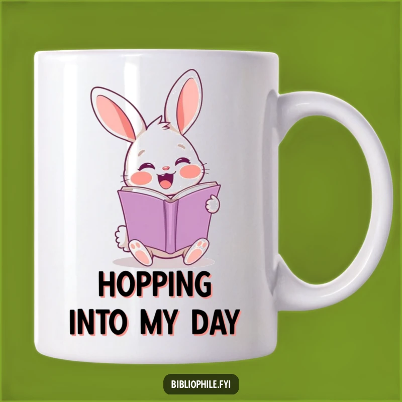Funny Rabbit Page Turner Mug - Enthusiastic Reader Gift