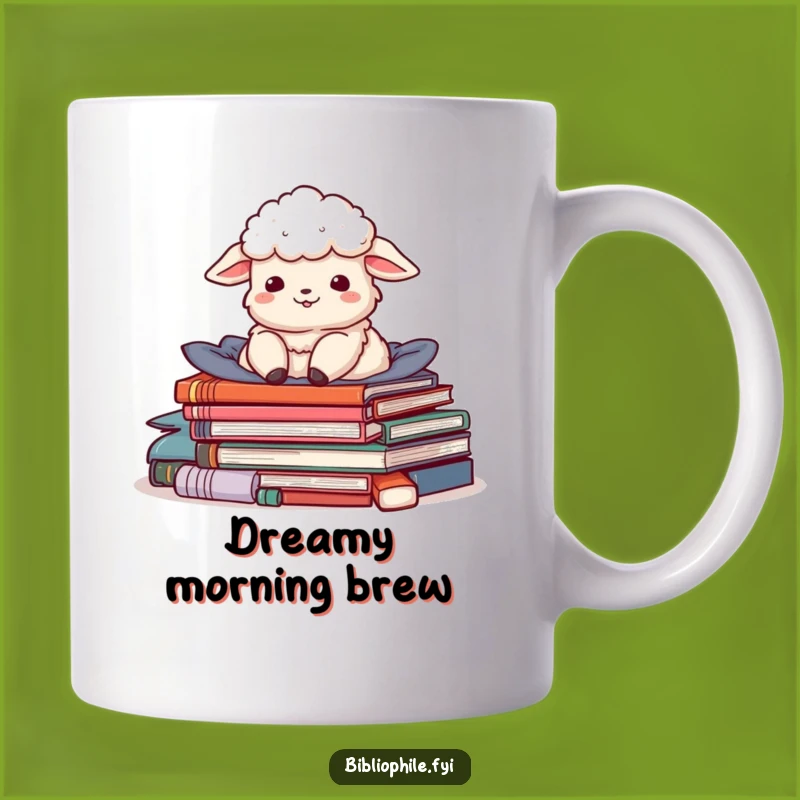 Funny Sheep Story Pile Mug - Cozy & Hilarious Gift for Book Lovers