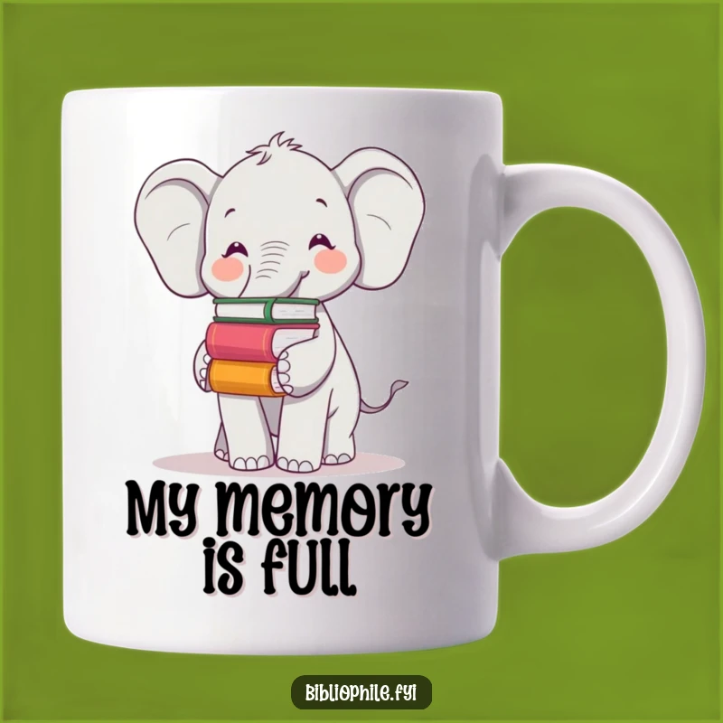 Funny Elephant Mug: Book Balance Act, Cheerful Reader Gift with Great Memory