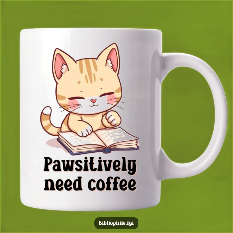Funny Cat Bookmark Mug - Diligent Reader Coffee Gift