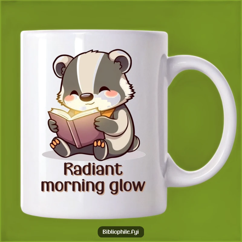 Funny Badger Reading Mug: Enchanting Gift for Magical Book Lovers
