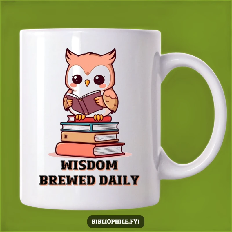 Funny Owl Reading Book Mug - Adorable Literary Gift for Book Lovers