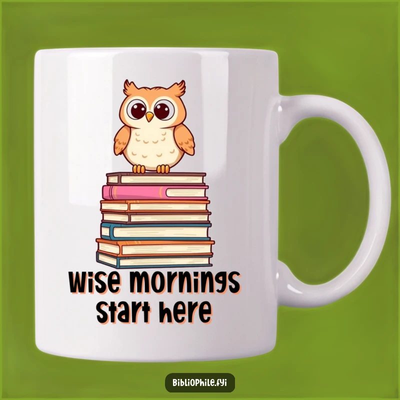 Funny Wise Owl Reading Mug: Adorable Owl on Books Gift for Book Lovers