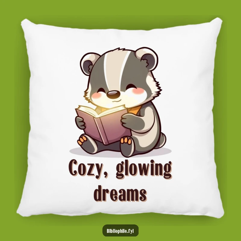 Funny Badger Reading Pillow: Cozy Comfort with a Touch of Magic