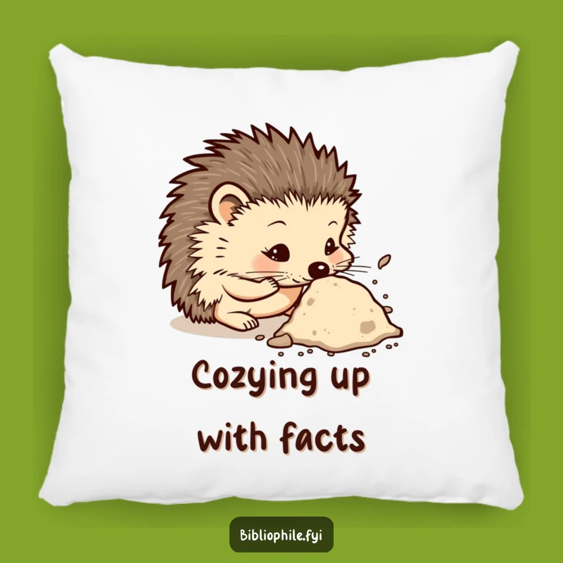 Funny Curious Hedgehog Pillow: Cozy Comfort for the Thoughtful Reader