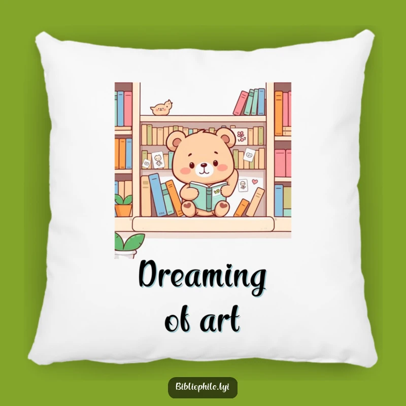 Funny Bear Bookshelf Decorator Pillow: Cozy Comfort for Artistic Souls