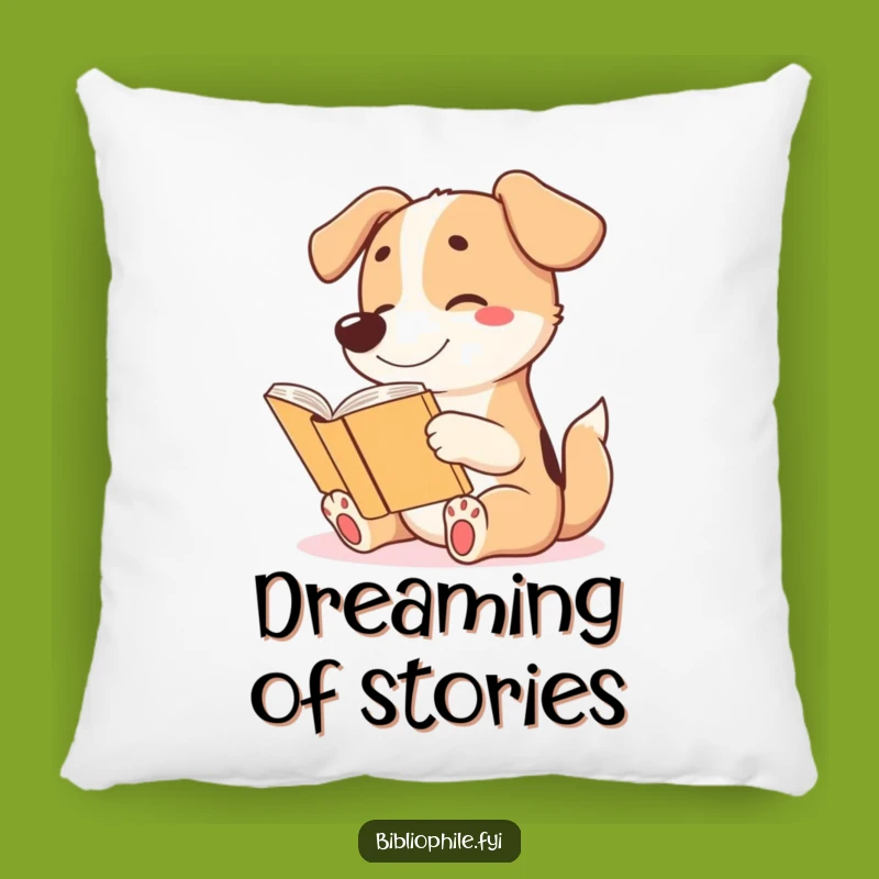 Funny Dog Reading Pillow - Cozy Bookworm Accent