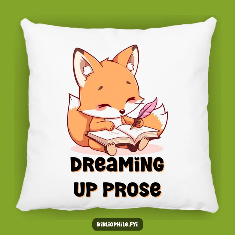 Funny Kawaii Fox Journal Pillow: Cozy Comfort for Writers