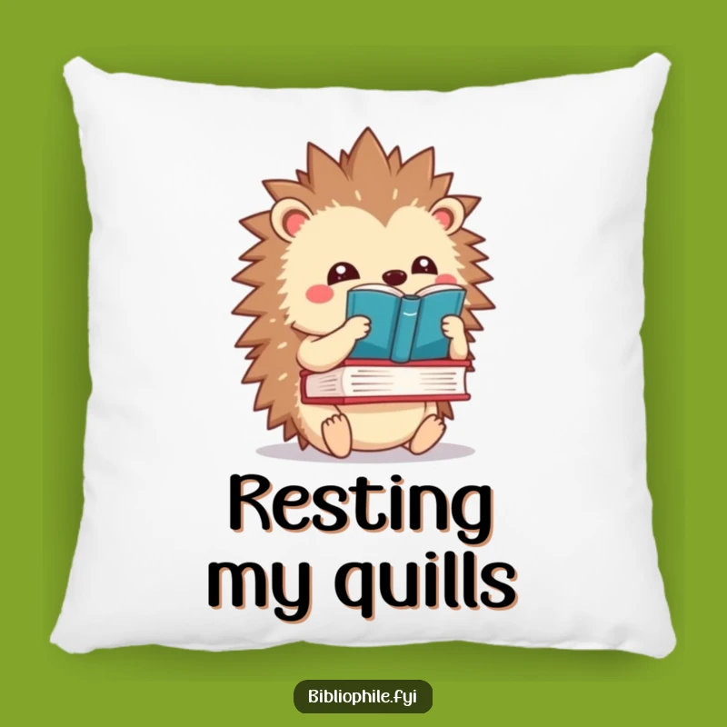 Funny Kawaii Hedgehog Pillow - Cozy Up with Literary Balance