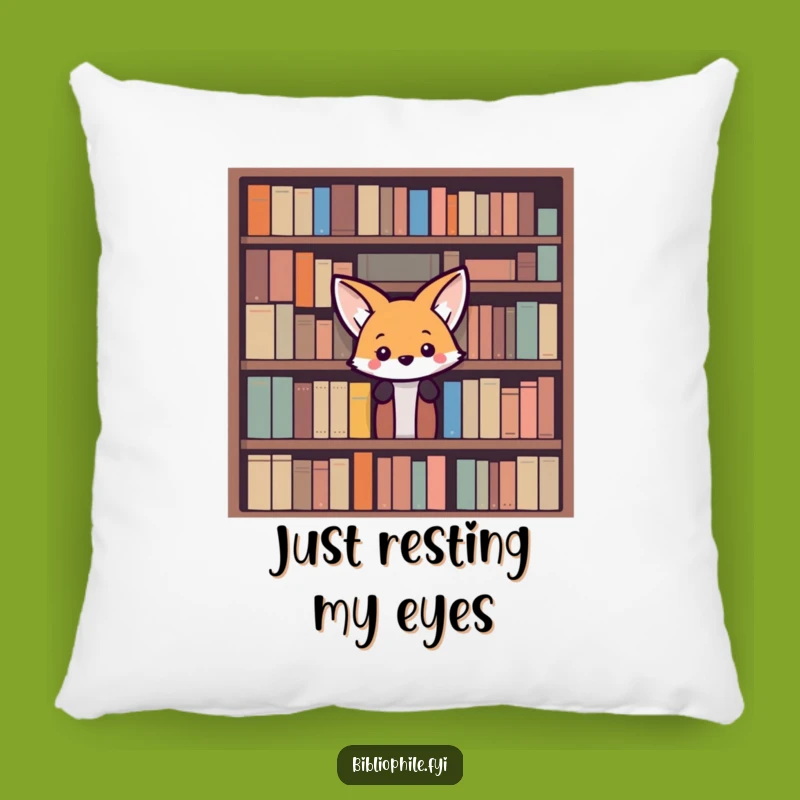 Funny Fox Reading Pillow: Curious Bookworm Accent, Comfy Funny Gift