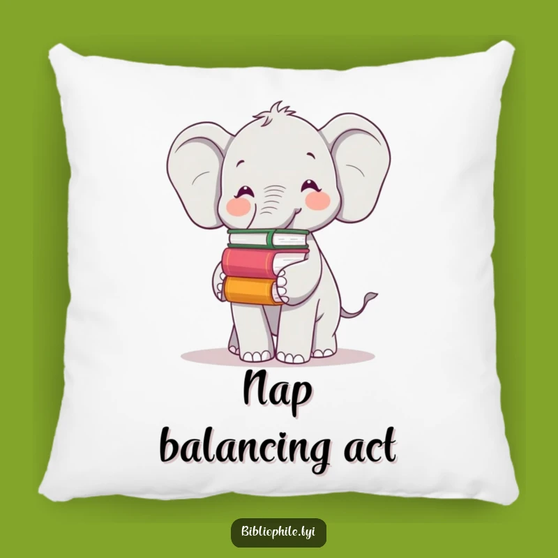 Funny Elephant Pillow: Cozy Wisdom, Soft and Cheerful Accent for Reading Comfort