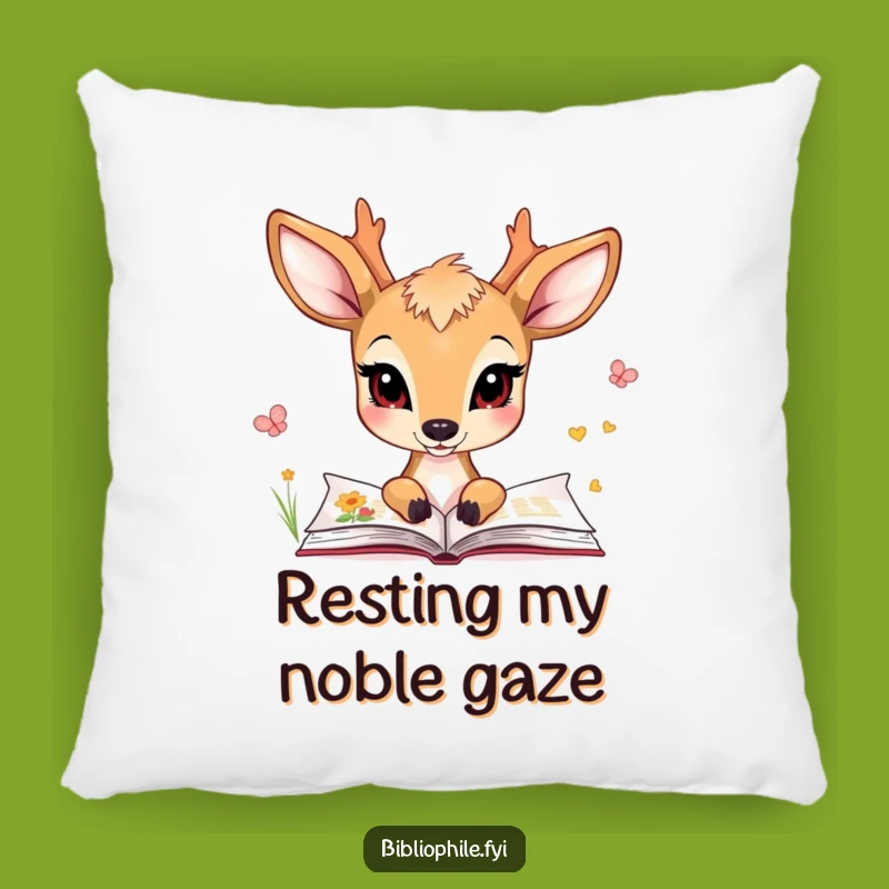 Funny Deer Pillow, a Cozy Accent for Art Lovers Who Appreciate Humor