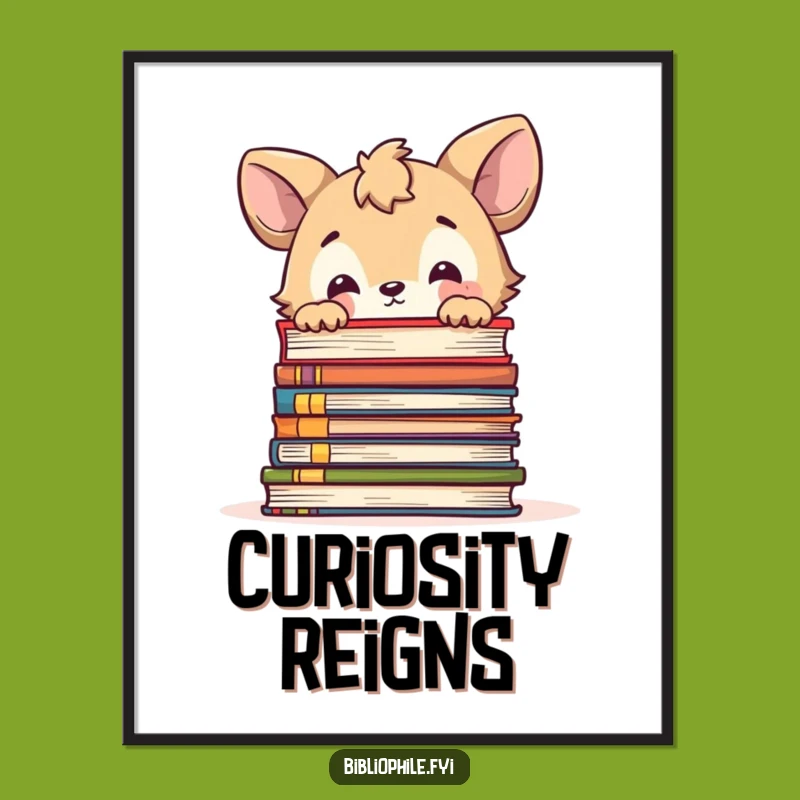 Funny Animal Curious Books Digital Art - Instant Intrigue for Your Space