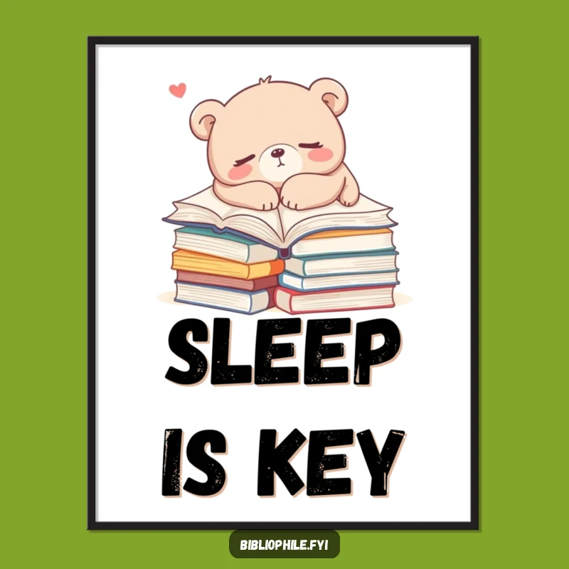 Funny Bear Book Nap Digital Print: Instant Cozy Art for Relaxation