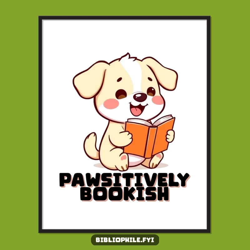 Funny Kawaii Dog Digital Print - Wagging Tails for Instant Wall Joy