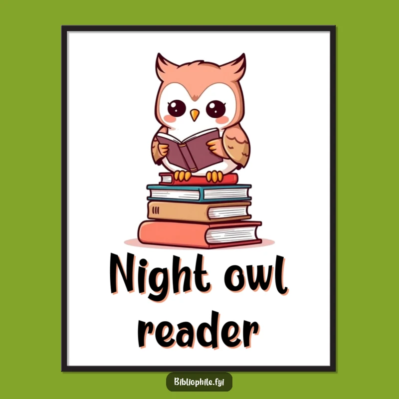 Funny Owl Reading Digital Art - Instant Literary Download