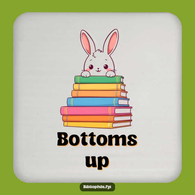 Funny Rabbit Bookworm Coaster: Add Curiosity to Your Surfaces