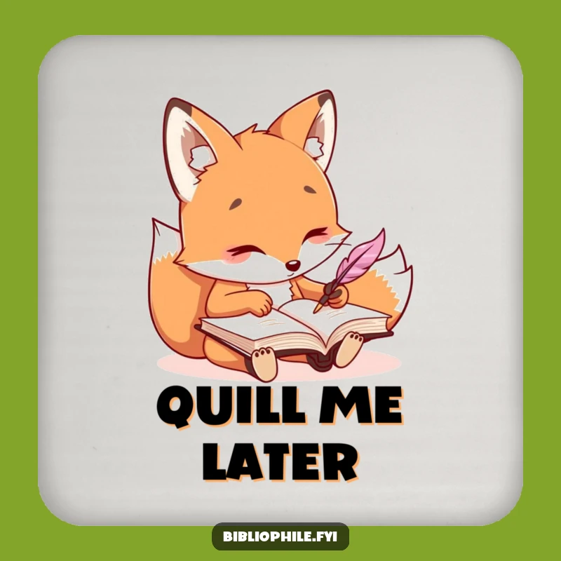 Funny Kawaii Fox Quill Coaster: Protect Surfaces with Style