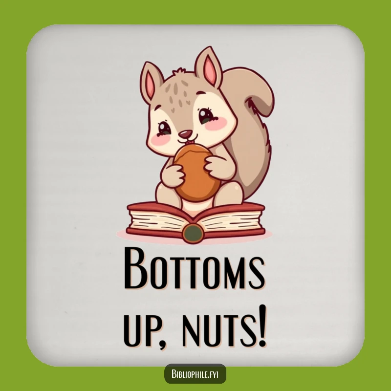 Funny Squirrel Coasters, a Hilarious Set for Book Lovers' Tables